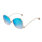 Blue Luxury Butterfly Design Beads Irregular Sunglasses