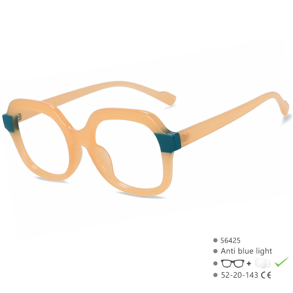 Orange Luxury Cat Eye Anti Blue Light Blocking Eyeglasses