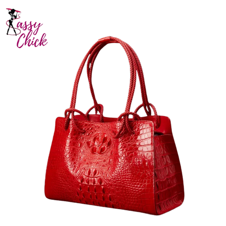Luxury Crocodile Pattern Handbag Sassy Chick Logo