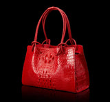 Red Luxury Crocodile Pattern Handbag