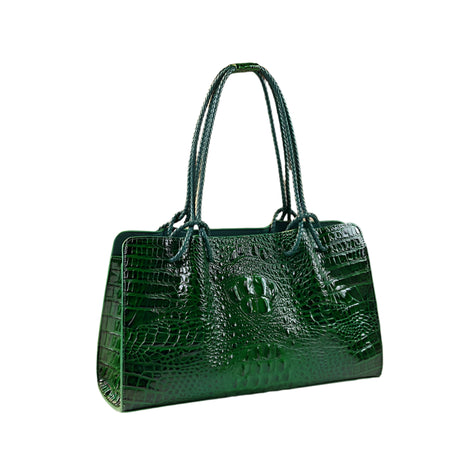 Green Luxury Crocodile Pattern Handbag