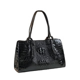 Black Luxury Crocodile Pattern Handbag