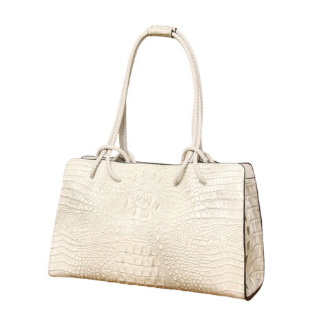 White Luxury Crocodile Pattern Handbag