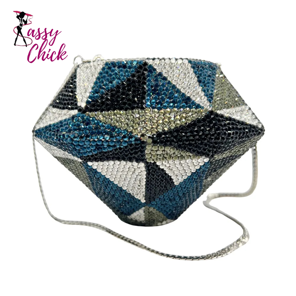 Luxury Crystal Silver Diamond Evening Purses Sassy Chick Logo