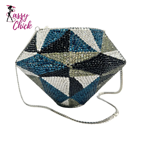 Luxury Crystal Silver Diamond Evening Purses Sassy Chick Logo