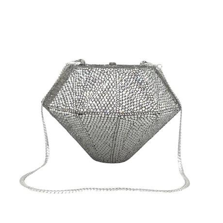 Luxury Crystal Silver Diamond Evening Purses