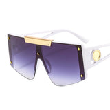 White Luxury Designer Oversized UV400 Windproof Sunglasses