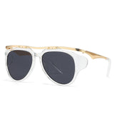 Luxury Designer Vintage Round Sunglasses transparent
