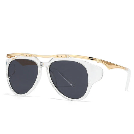 Luxury Designer Vintage Round Sunglasses transparent