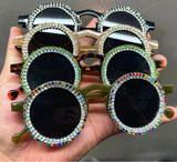 Collection of Luxury Diamond  Round Shining Rhinestone Sunglasses