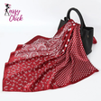 Luxury Dot Print Square Silk Scarf Sassy Chick Logo
