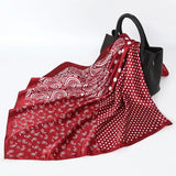 Luxury Dot Print Square Silk Scarf