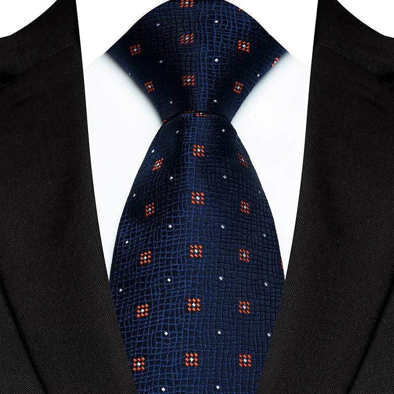 Blue Luxury Dot Stripes 8CM Solid Neckties