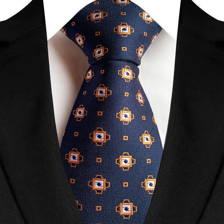 Blue Gold Luxury Dot Stripes 8CM Solid Neckties