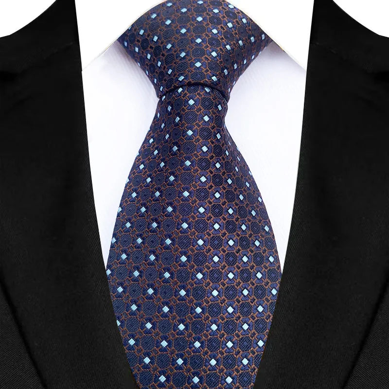 Blue Luxury Dot Stripes 8CM Solid Neckties