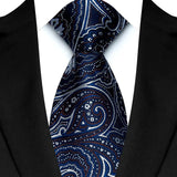 Blue Silver Luxury Dot Stripes 8CM Solid Neckties