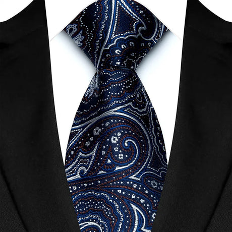 Blue Silver Luxury Dot Stripes 8CM Solid Neckties