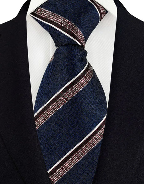 Blue Brown Luxury Dot Stripes 8CM Solid Neckties