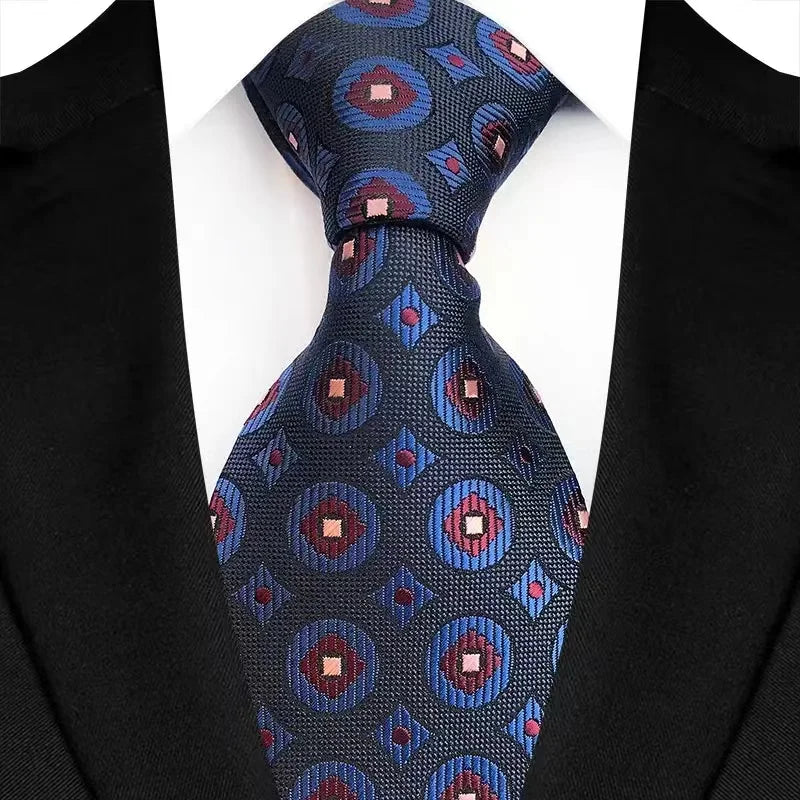 Gray Blue Luxury Dot Stripes 8CM Solid Neckties