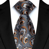 Silver Brown Luxury Dot Stripes 8CM Solid Neckties