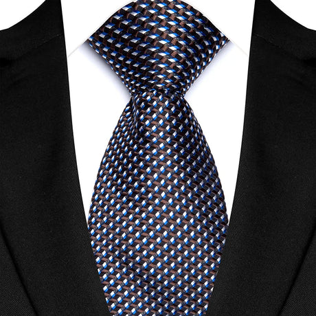 Blue White Luxury Dot Stripes 8CM Solid Neckties