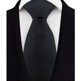Black Luxury Dot Stripes Solid Tie Black 8CM Men's Necktie
