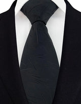 Black Luxury Dot Stripes Solid Tie Black 8CM Men's Necktie
