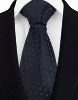 Black Luxury Dot Stripes Solid Tie Black 8CM Men's Necktie