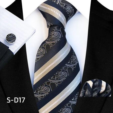 Black Luxury Dot Ties Square Cufflinks Tie Set