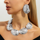 Silver Luxury Exaggerated Punk Geometric Torques Jewelry Set