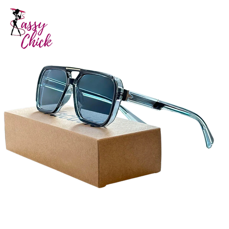 Luxury Fashion Square Men Sunglasses Sassy Chick Logo