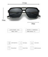 Size of Luxury Fashion Square Men Sunglasses