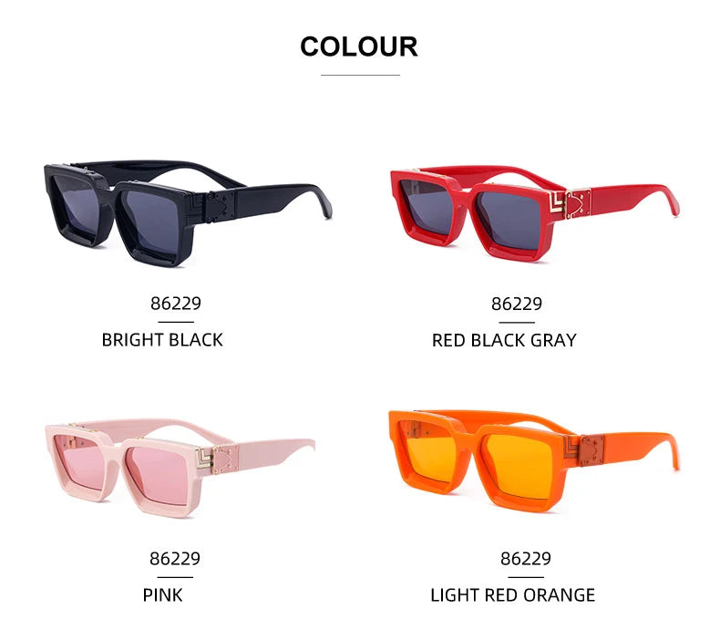 Collection of Luxury Fashion Square Oversized Millionaire Sunglasses