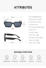 Size of Luxury Fashion Square Oversized Millionaire Sunglasses