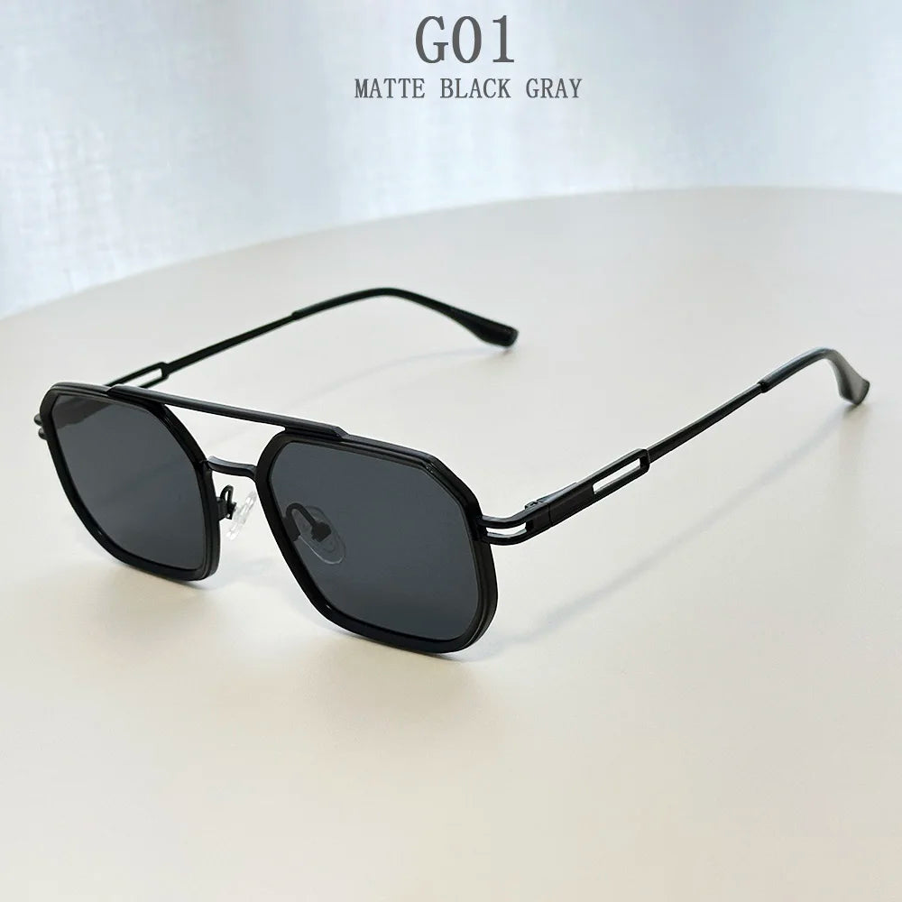 Luxury Fashion Trendy Steampunk Square Sunglass