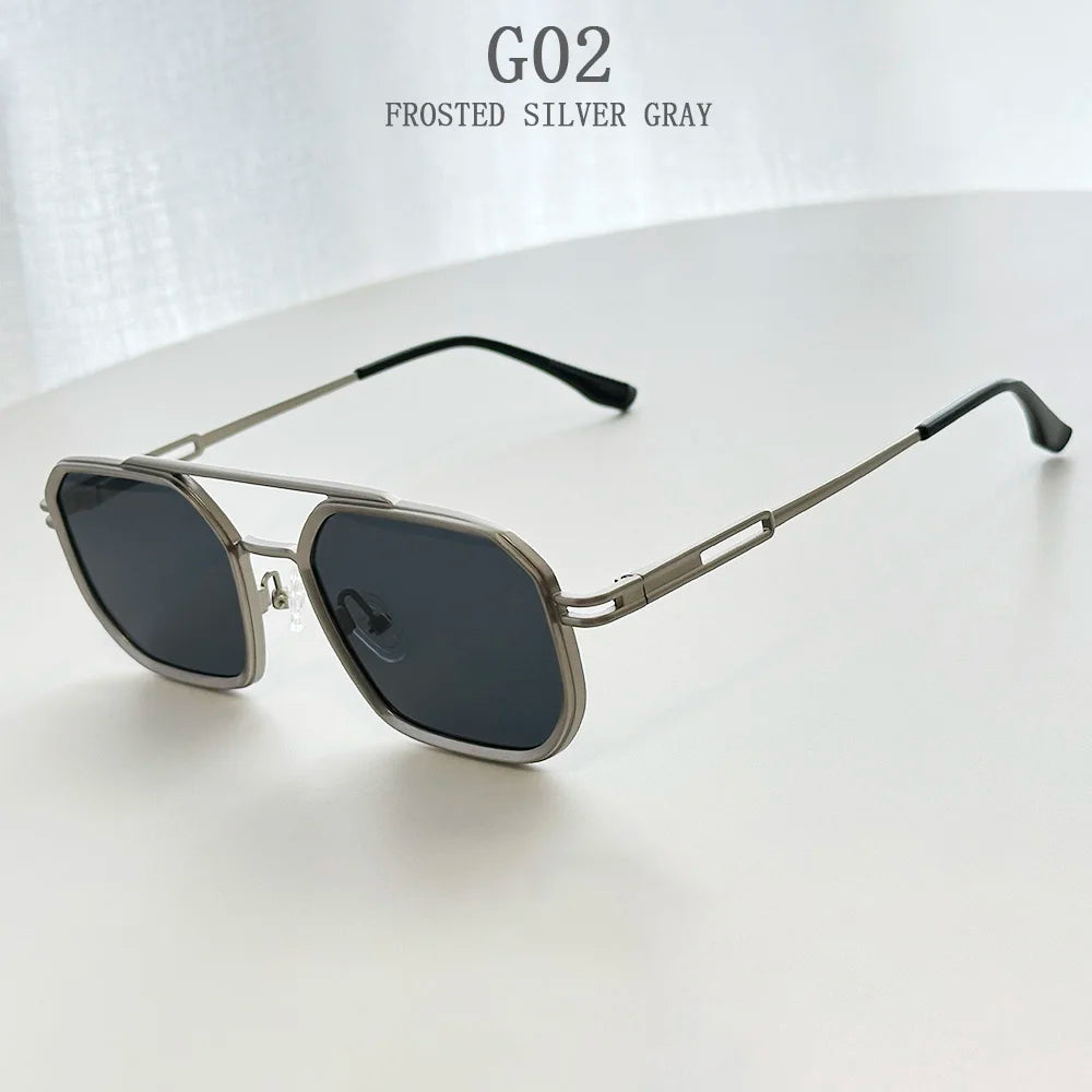 Luxury Fashion Trendy Steampunk Square Sunglass