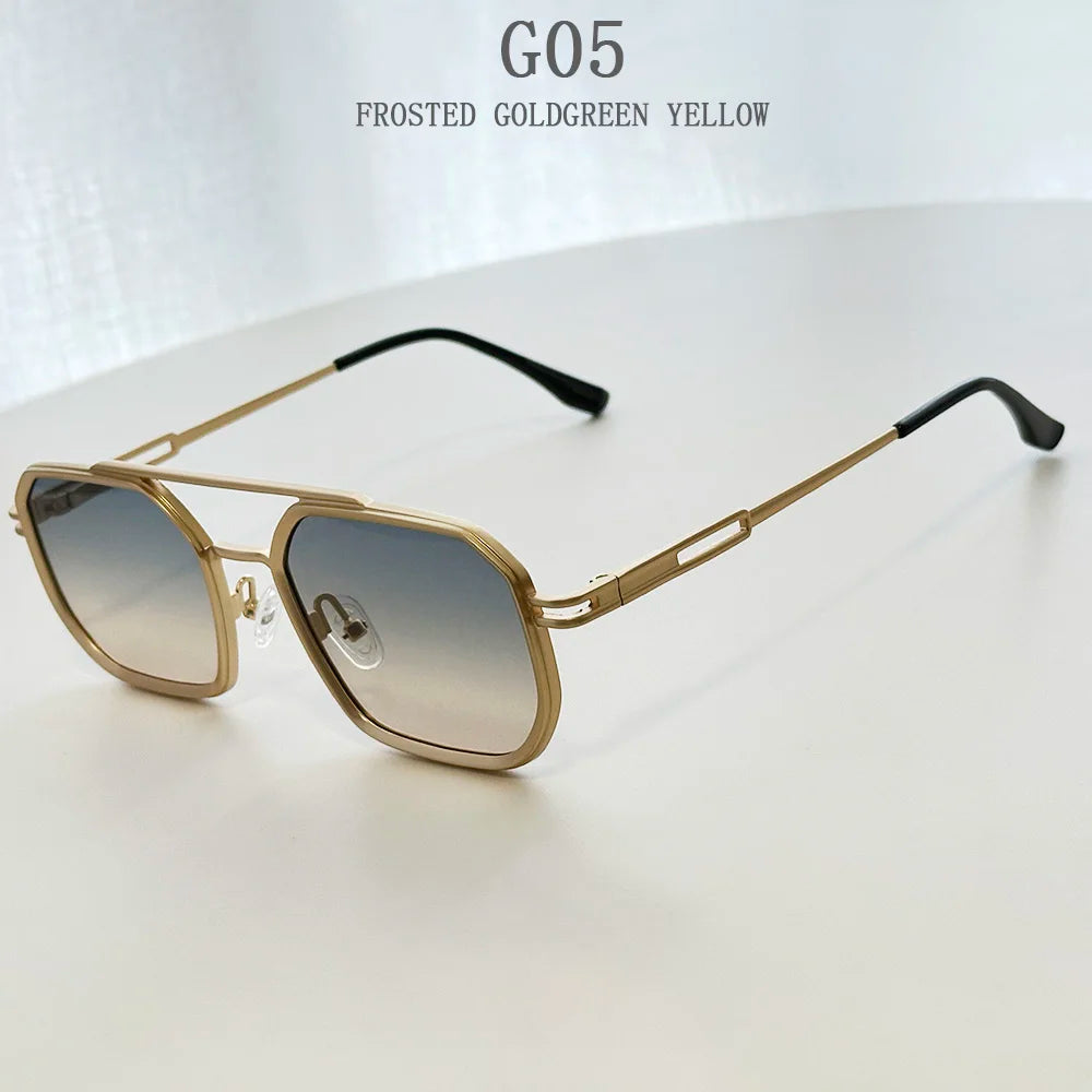Luxury Fashion Trendy Steampunk Square Sunglass