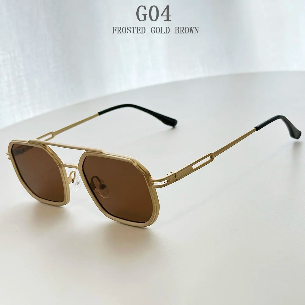 Luxury Fashion Trendy Steampunk Square Sunglass
