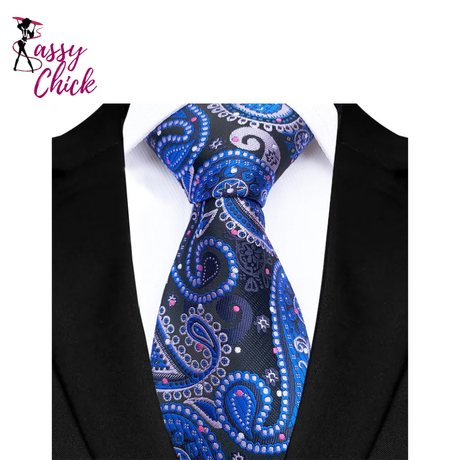 Luxury Floral Paisley Jacquard Necktie Sassy Chick Logo