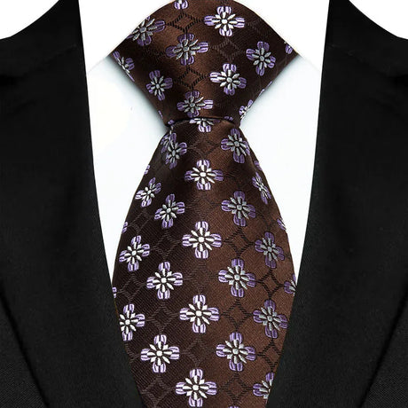 Brown Luxury Floral Paisley Jacquard Necktie