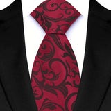 Red Luxury Floral Polyester Jacquard Business Formal Neckties