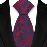 Red Luxury Floral Polyester Jacquard Business Formal Neckties