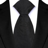 Black Luxury Floral Polyester Jacquard Business Formal Neckties