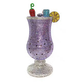 Purple Luxury Glass Design Purse Crystal Evening Diamond Bags