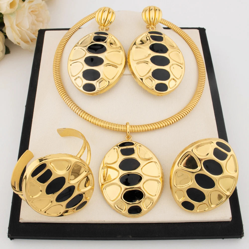 Luxury Gold Color Unique Design Jewelry Set