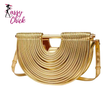 Luxury Gold  woven Noodle Leather Bags Sassy Chick Logo
