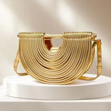 Luxury Gold  woven Noodle Leather Bags