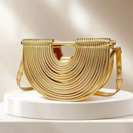 Luxury Gold  woven Noodle Leather Bags