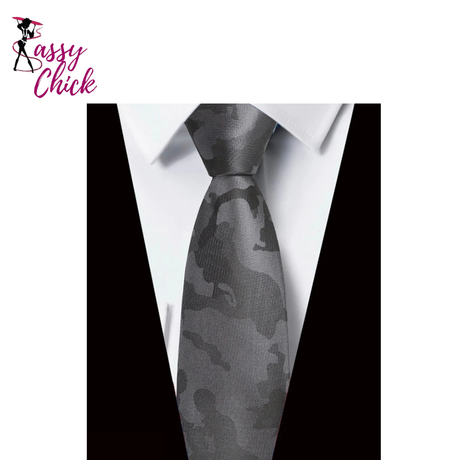 Luxury Gray Pink Jacquard Woven Necktie Sassy Chick Logo