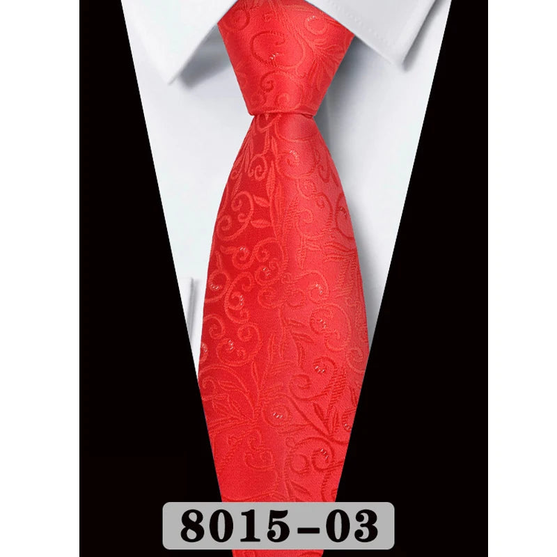Red Luxury Gray Pink Jacquard Woven Necktie